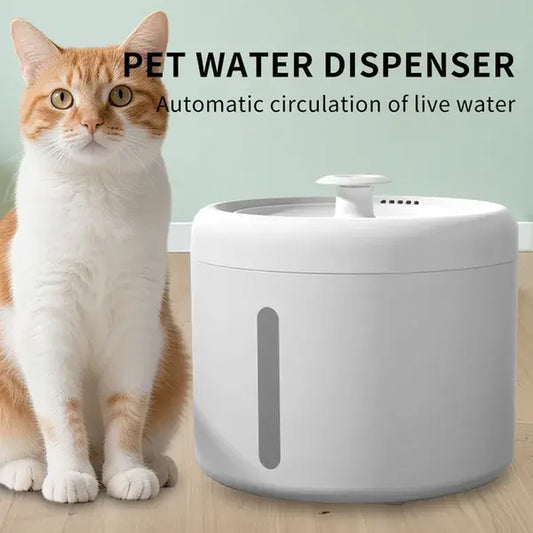 2500ML USB round Pet Water Fountain, Automatic Cat Water Dispenser with Circulating Pump, Detachable for Easy Cleaning, Ultra-Quiet for Cats & Dogs