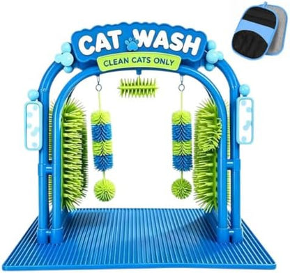 Interactive Cat Wash Toy & Self Grooming Station, Cat Car Wash Scratcher